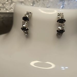 Sapphire and Diamond like Earrings